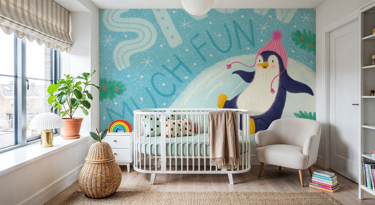 Snow Much Fun Mural Wallpaper - room preview 05
