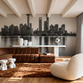 Pudong Sunrise BW Mural Wallpaper - room preview 05