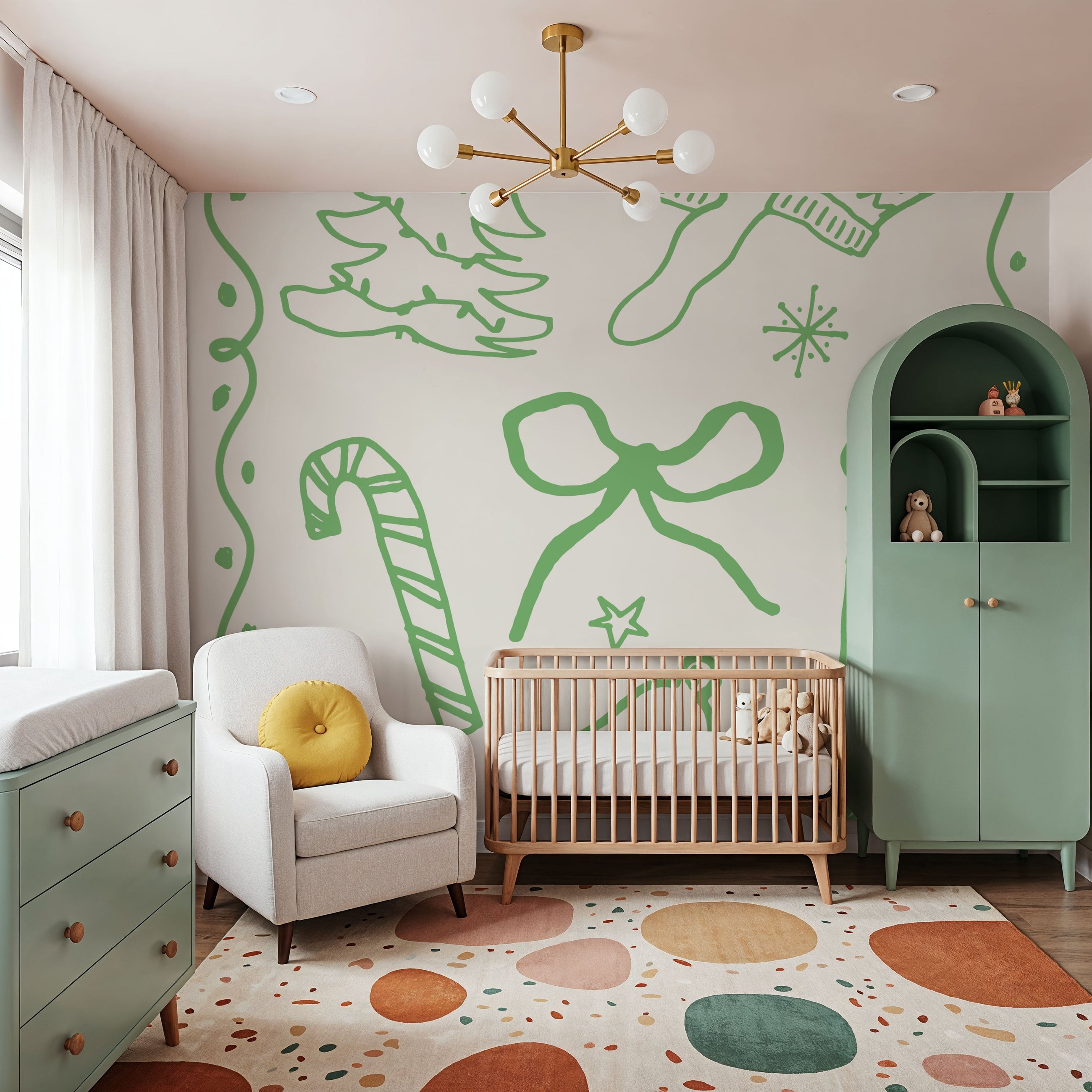 Christmas Doodle VIII Mural Wallpaper