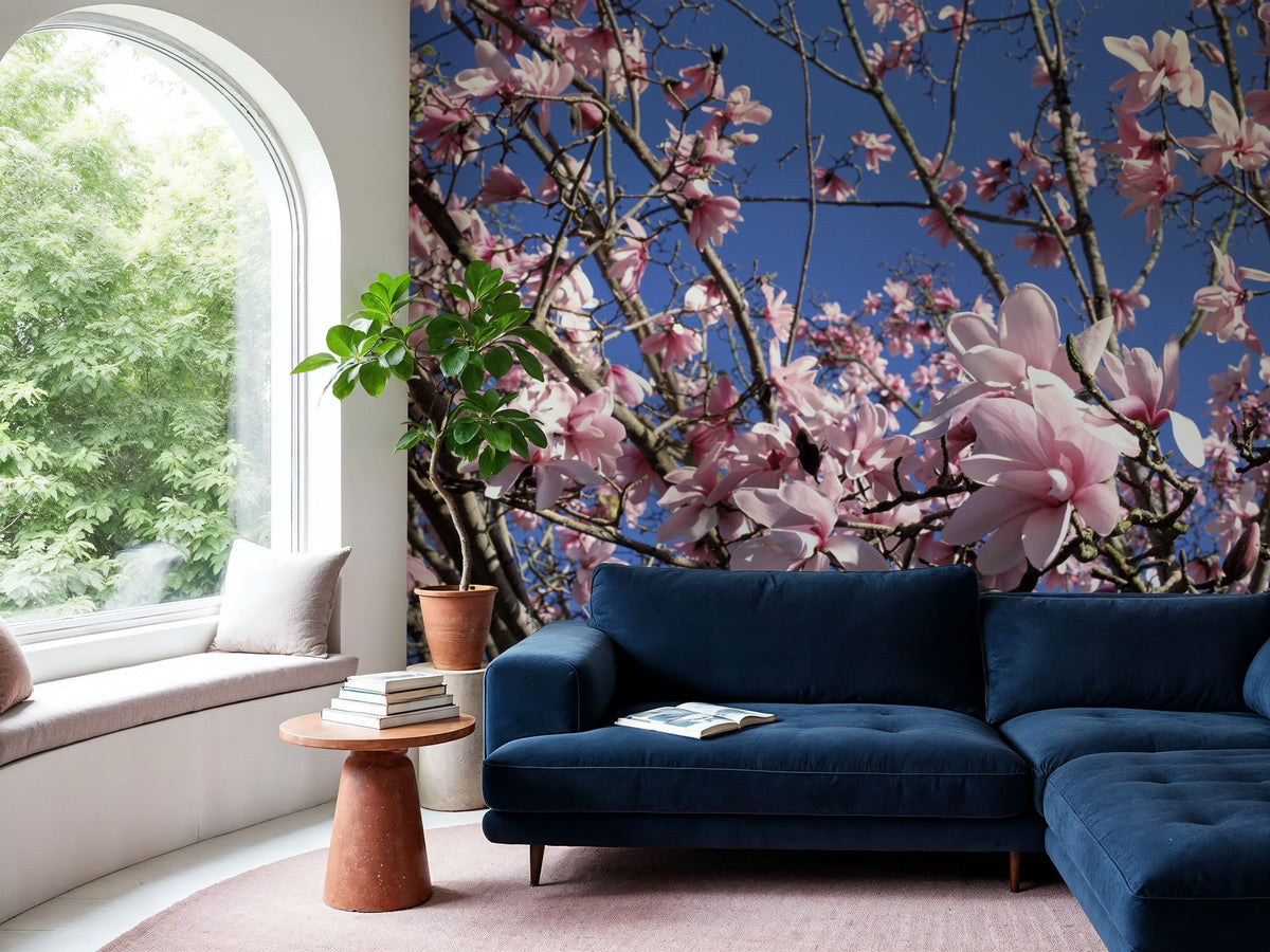 Blush Magnolia Sky Mural Wallpaper - room preview 05