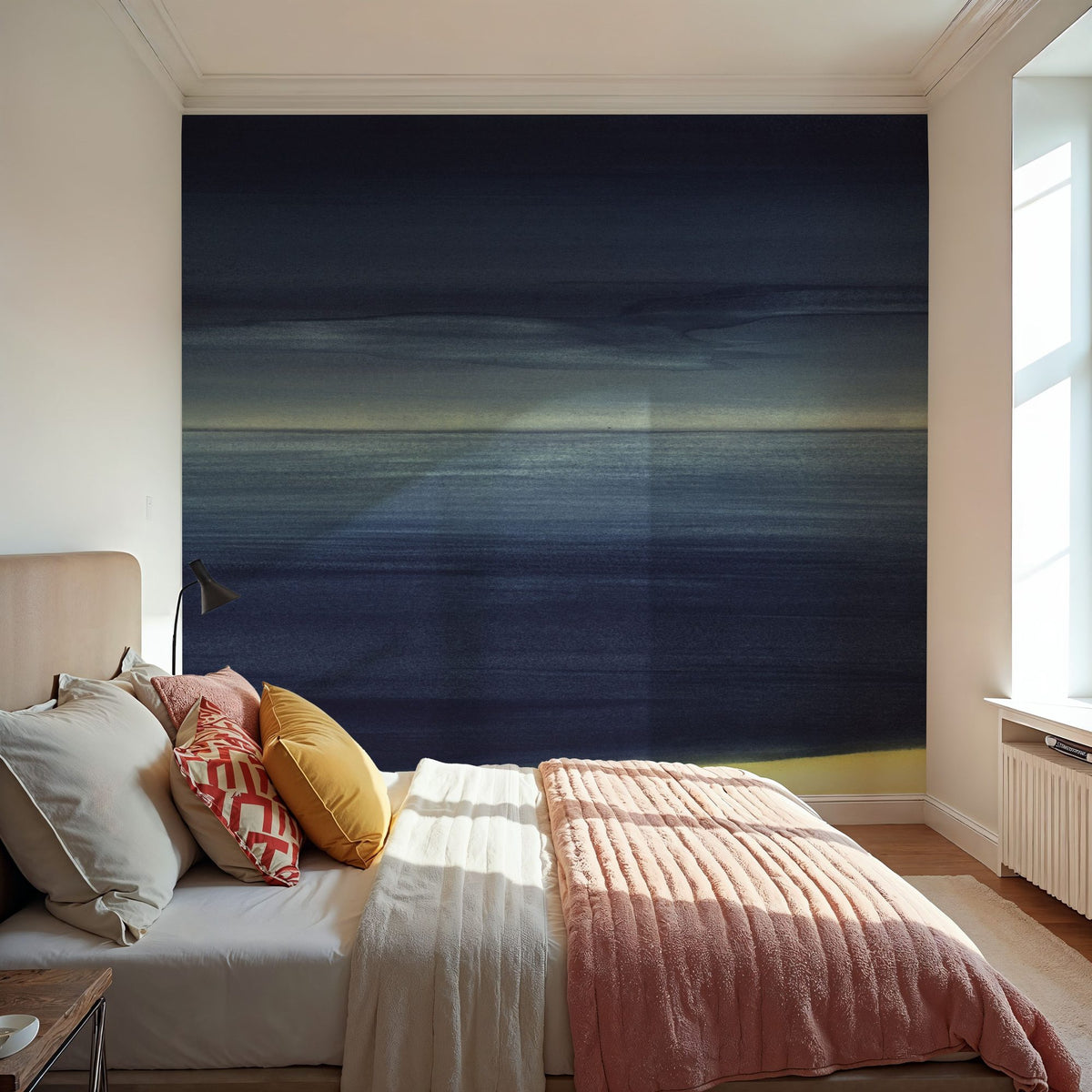 Calm Night Sea Mural Wallpaper - room preview 05
