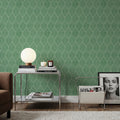 Bohemian Leaves Green Mural Wallpaper - room preview 05