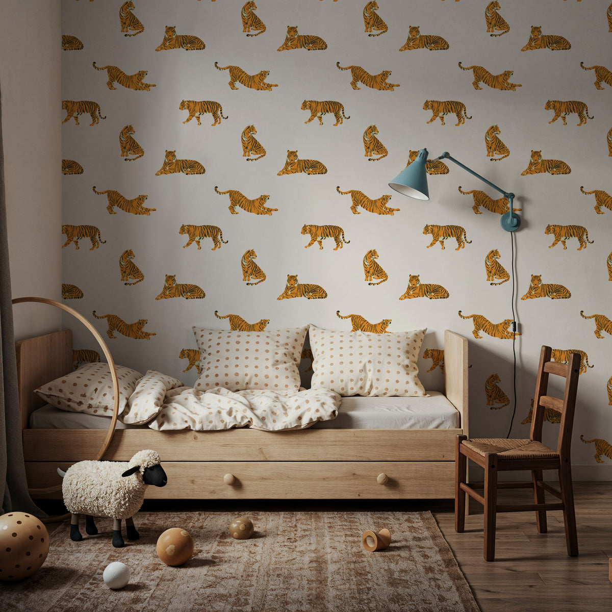Tiger Play Mural Wallpaper - room preview 05