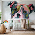Abstract Pitbull Mural Wallpaper - room preview 05