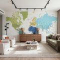 World Map Cities - Elisenda Mural Wallpaper - room preview 05