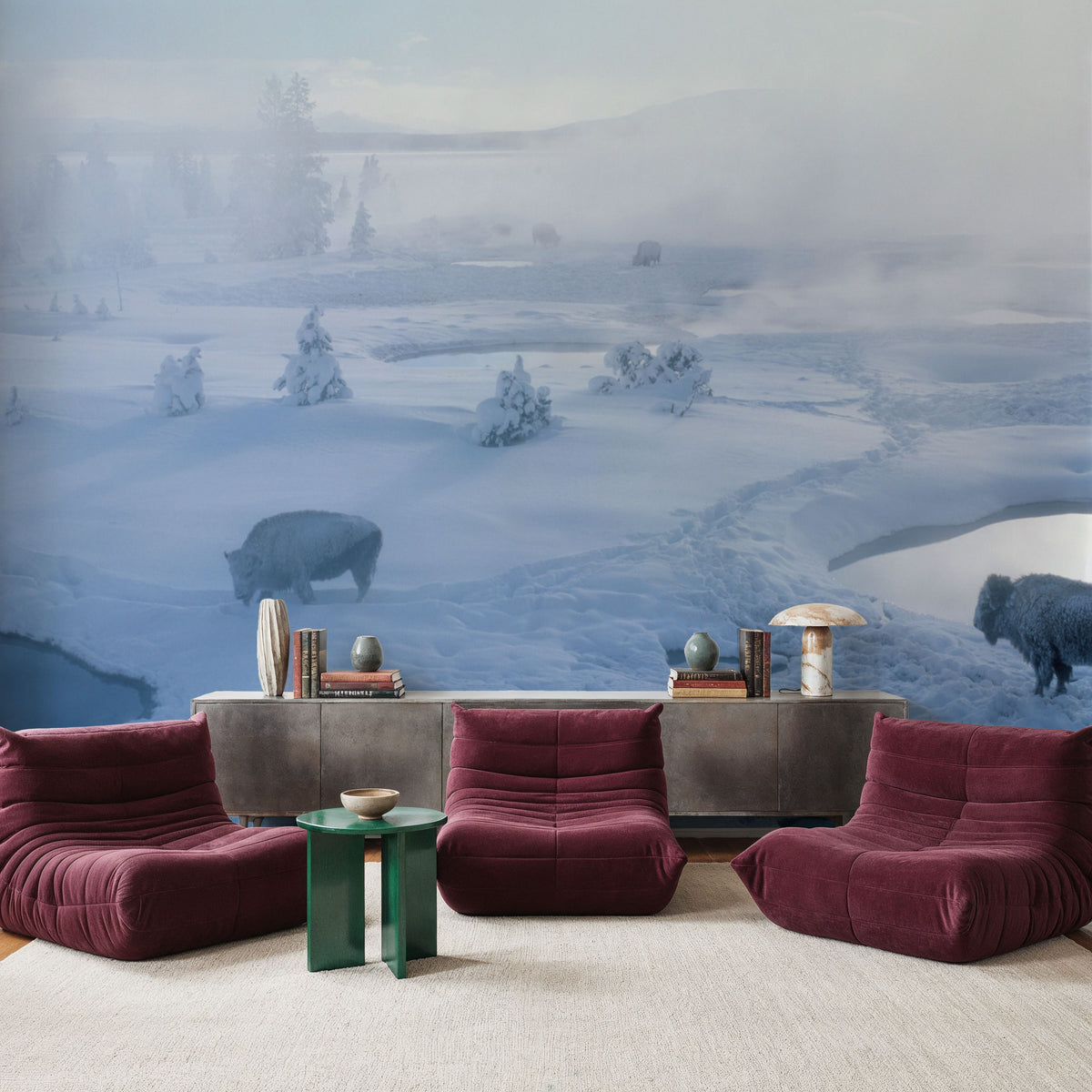 Yellowstone Bison Mural Wallpaper - room preview 05