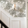 Park Trees, White Mural Wallpaper - room preview 05