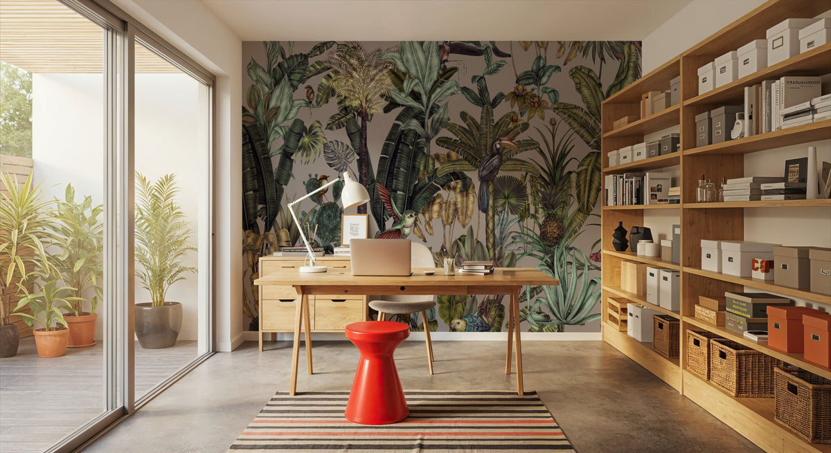 Tropical Wonderland, Lavender Mural Wallpaper - room preview 05