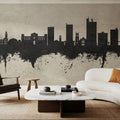 Lubbock Texas Skyline Concrete Mural Wallpaper - room preview 05