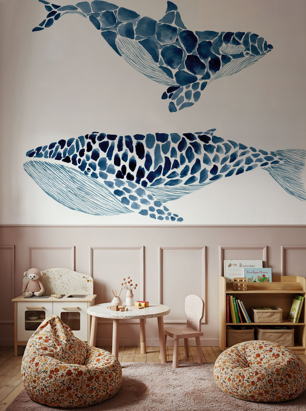 Two Whales Mural Wallpaper - room preview 05