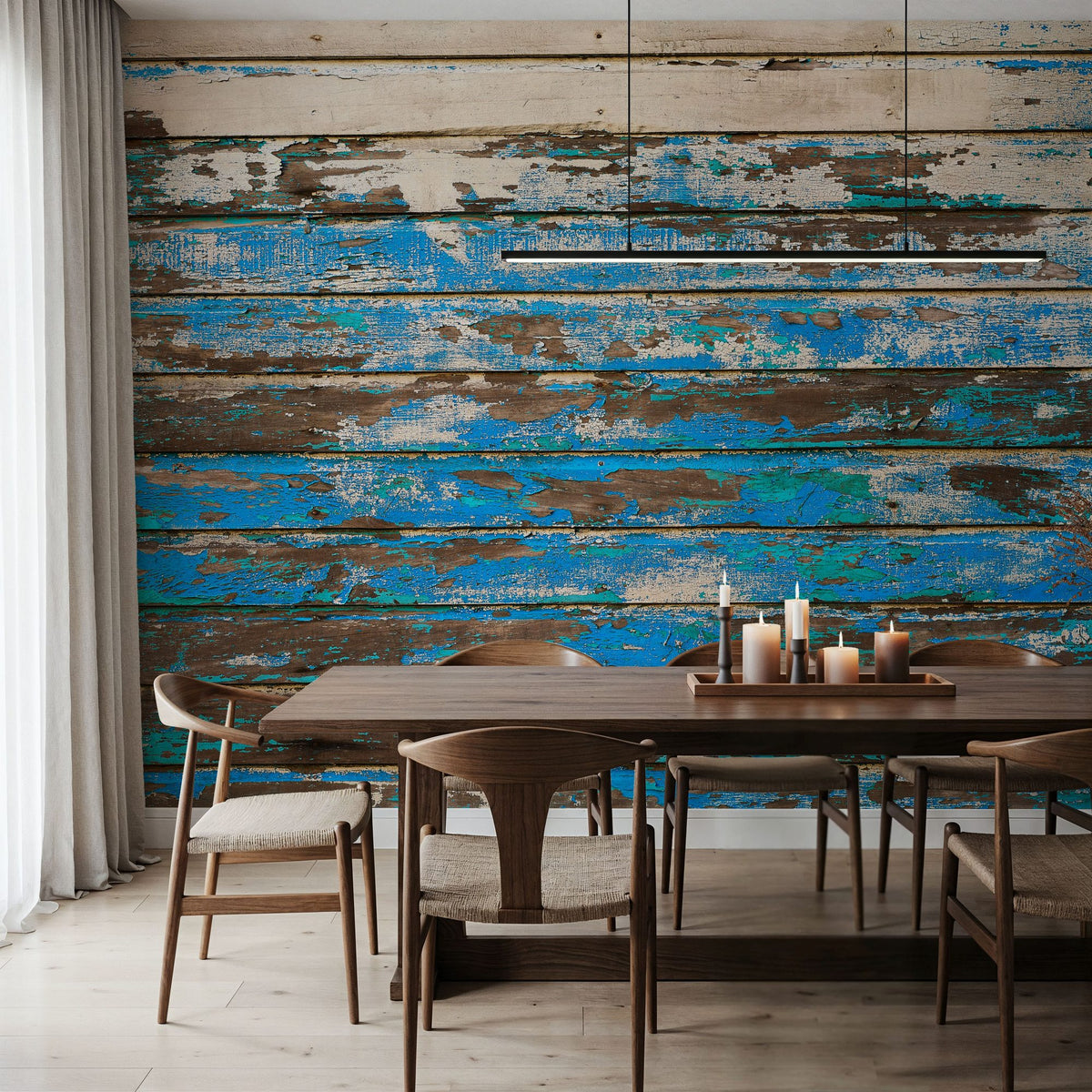 Coastal Weathered Boards Mural Wallpaper - room preview 05