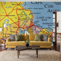 Greetings From Cape Cod Map Mural Wallpaper - room preview 05