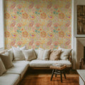 Harvest Paisley Mini Yellow Mural Wallpaper - room preview 05
