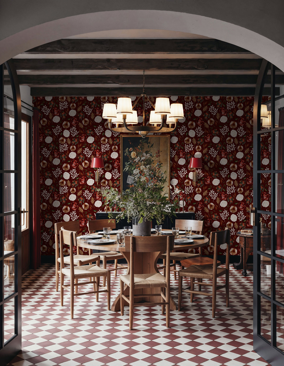 October Rose Mural Wallpaper - room preview 05