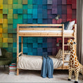 Vibrant Rainbow Stack Mural Wallpaper - room preview 05