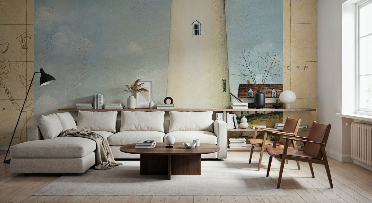 Atlantic Island Map Mural Wallpaper - room preview 05