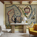 Old Map of Denmark 1570 Mural Wallpaper - room preview 05