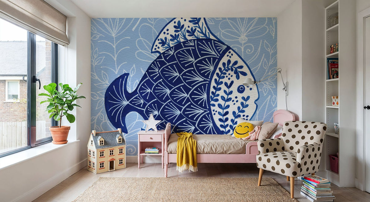 Coastal Chinoiserie III Mural Wallpaper - room preview 05