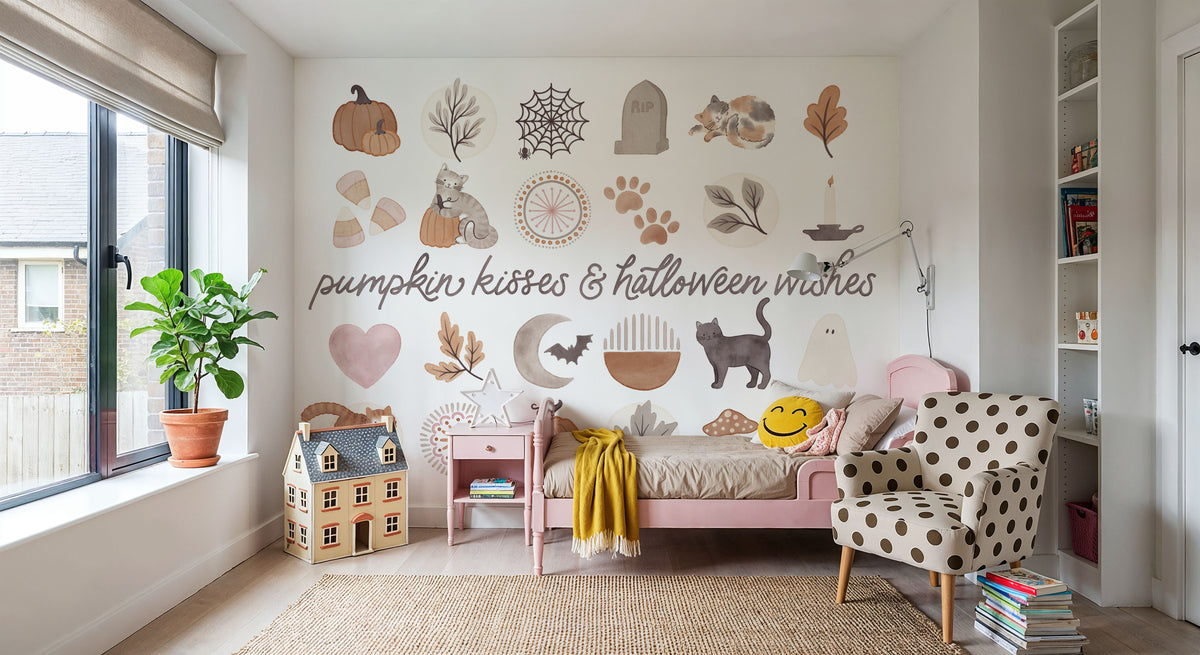 Pumpkins and Paws IV Mural Wallpaper - room preview 05