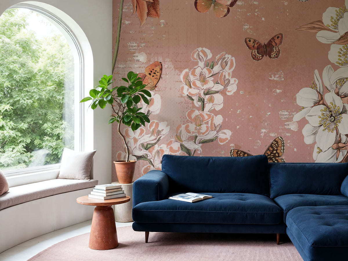 Flutter and Bloom III Mural Wallpaper - room preview 05