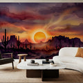 Arizona Sunset - Landscape Watercolor Series Mural Wallpaper - room preview 05