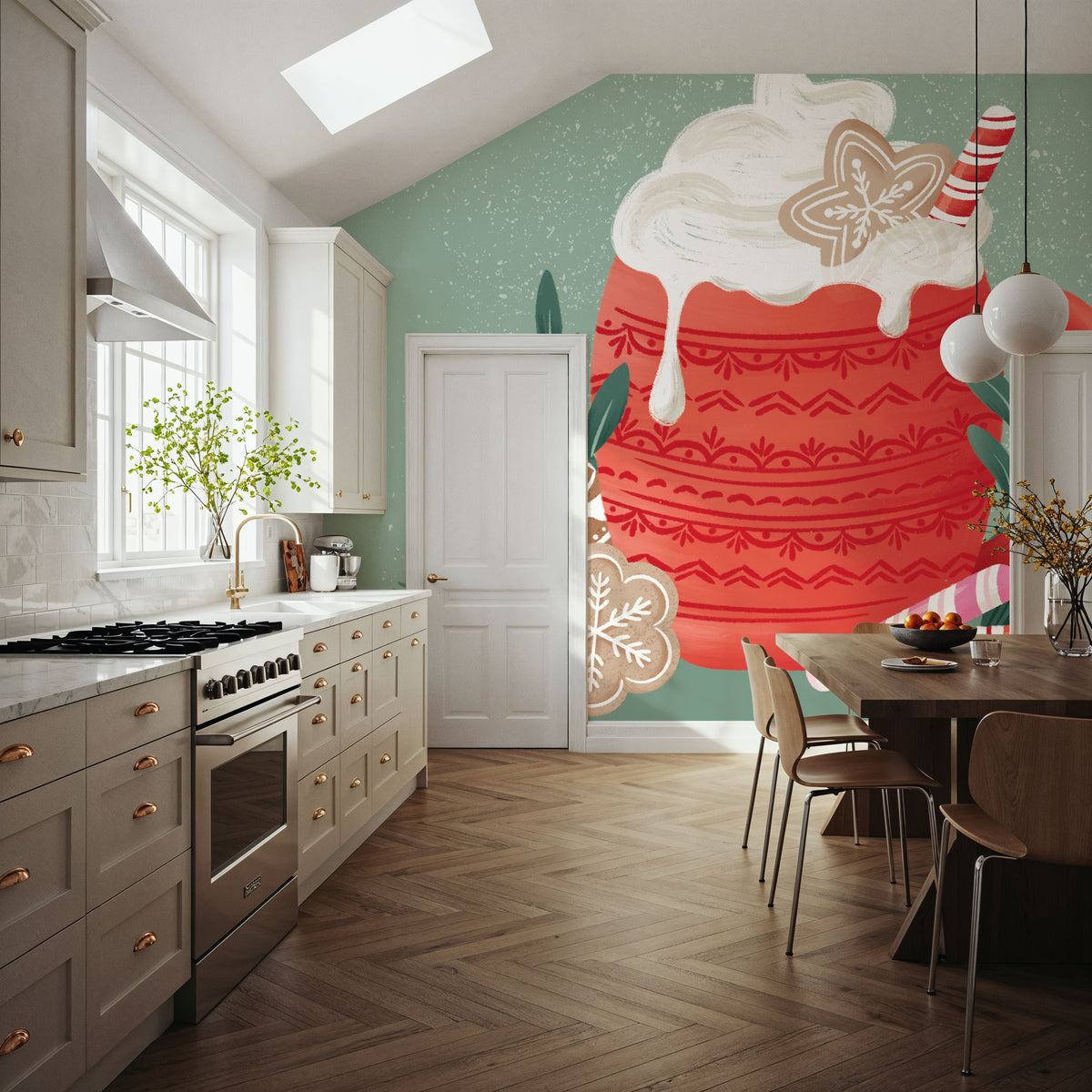 Home For the Holidays II Mural Wallpaper - Warm Tone - room preview 05