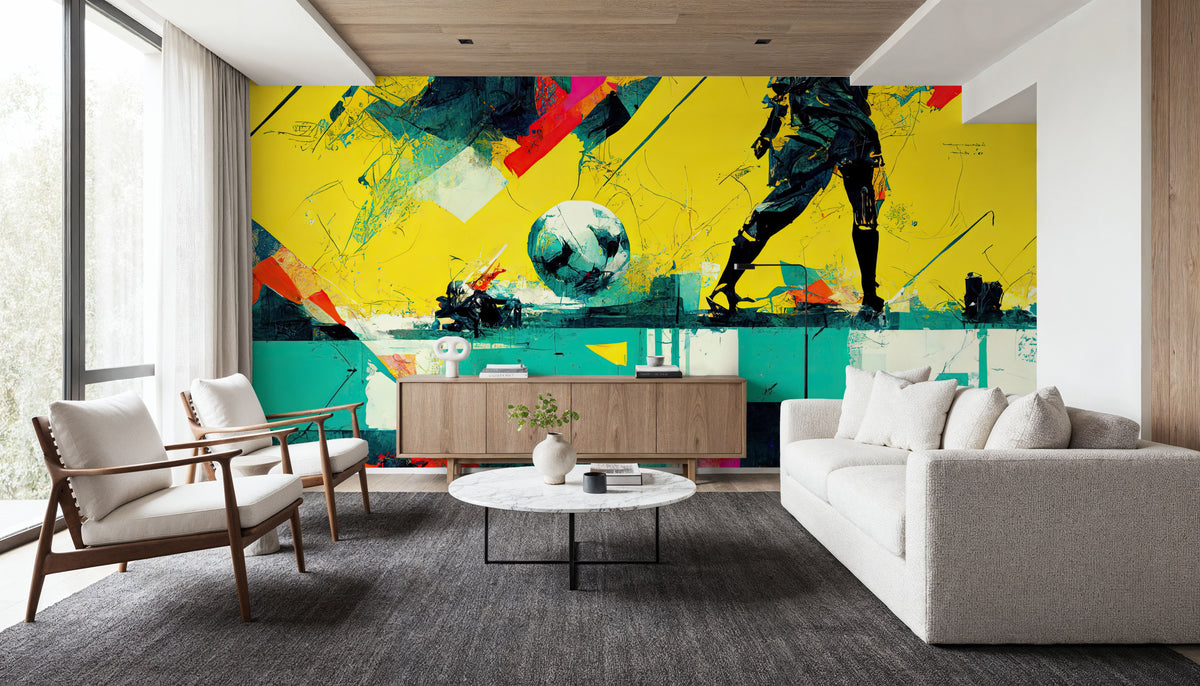 Soccer Post Goal Mural Wallpaper - room preview 05