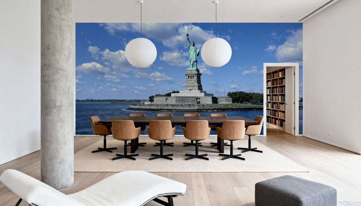 Clouds Over the Statue of Liberty Mural Wallpaper - room preview 05
