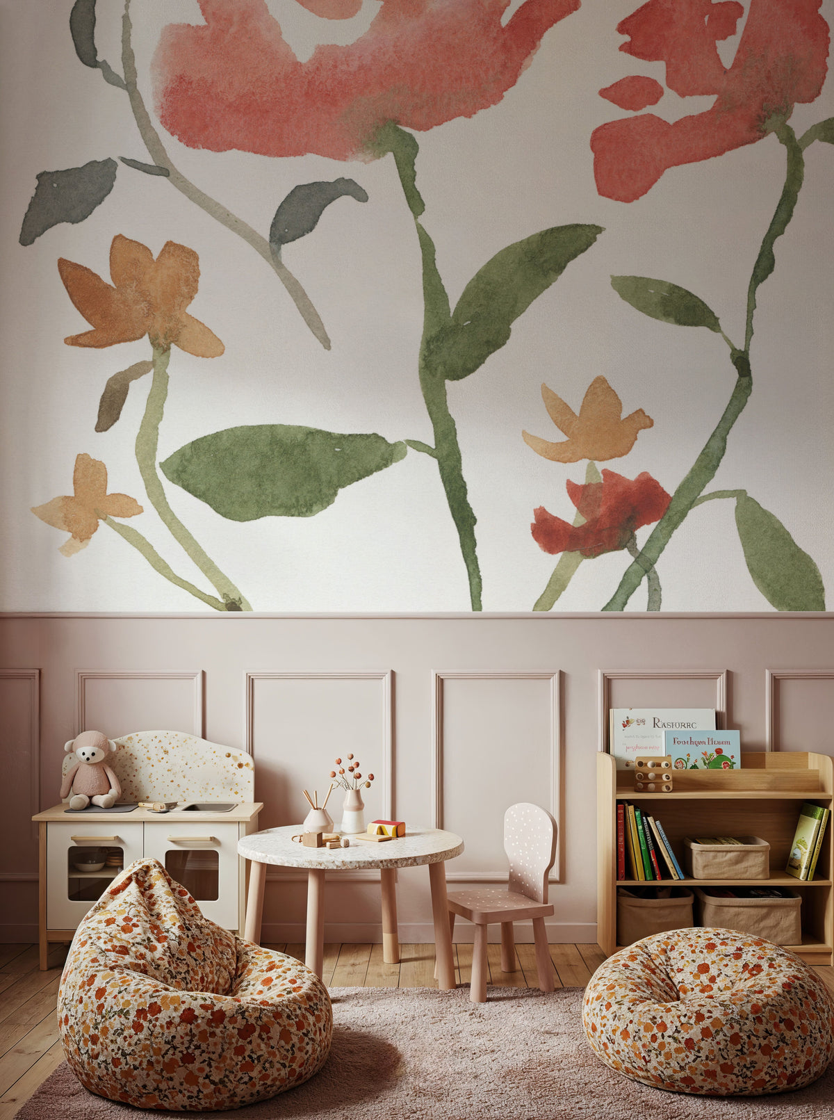 Pretty Blooms II Mural Wallpaper - Light Tone - room preview 05