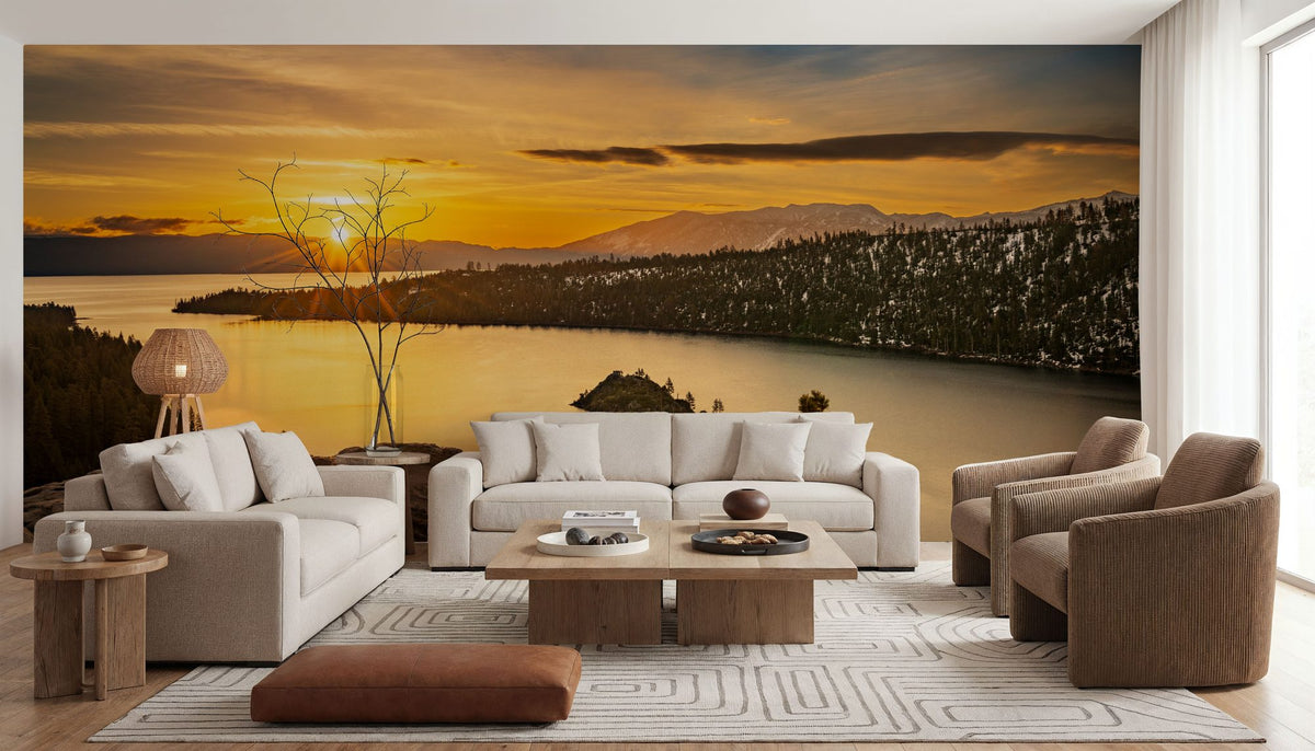 Emerald Sunrise Mural Wallpaper - room preview 05