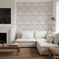 The Palm Lattice, Mauve & Khaki Mural Wallpaper - room preview 05