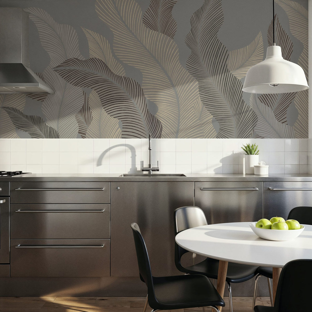 Foliage Flow, Mink Mural Wallpaper - room preview 05