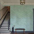 Mixed Blue Circles Inverse Mural Wallpaper - room preview 05