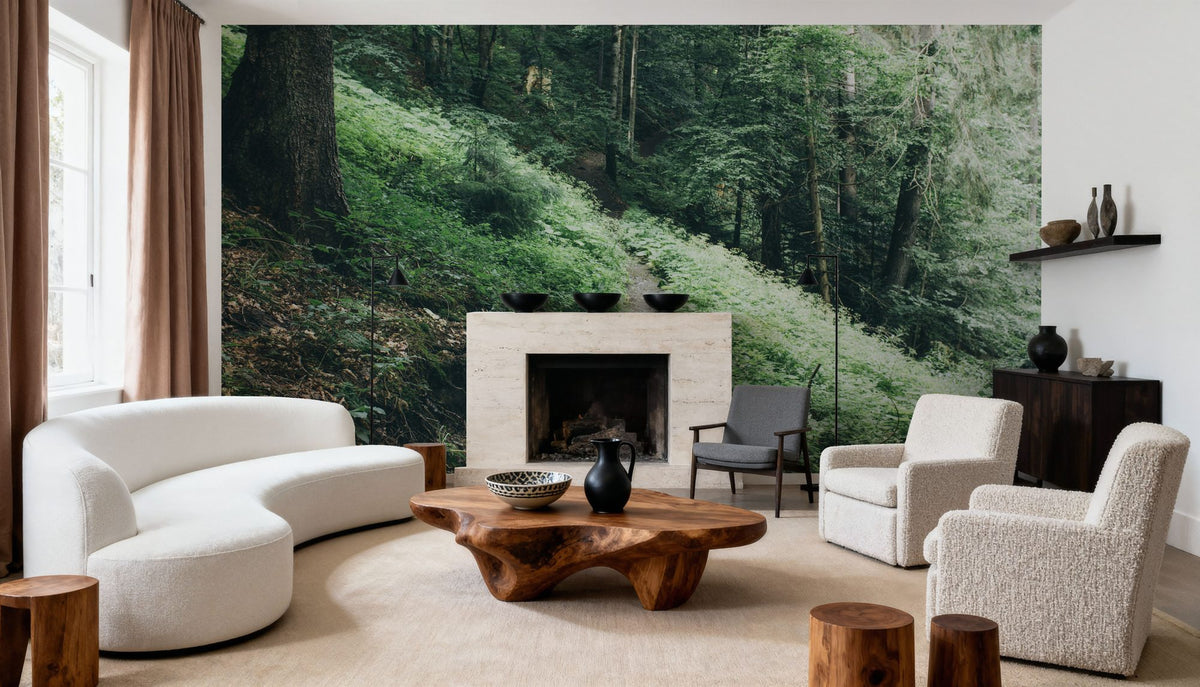 Dark Moody Forest Mural Wallpaper - room preview 05