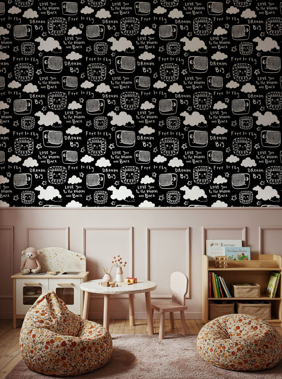 Sky Is the Limit Black Mural Wallpaper - room preview 05