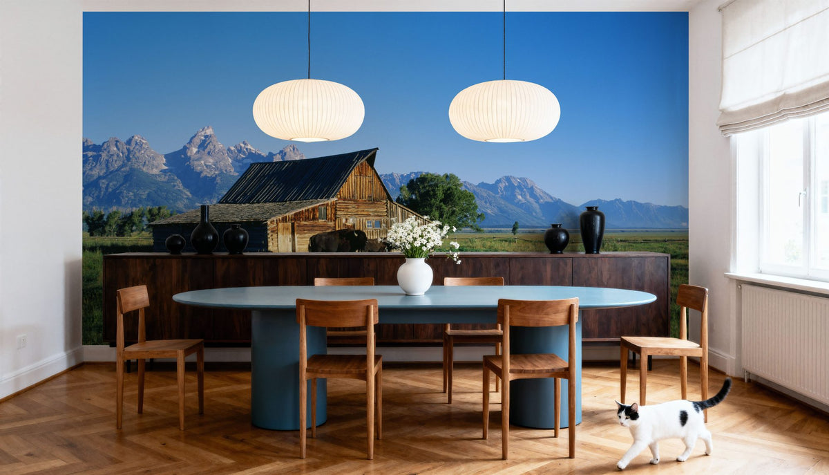 Mountain Bison Ranch Mural Wallpaper - room preview 05