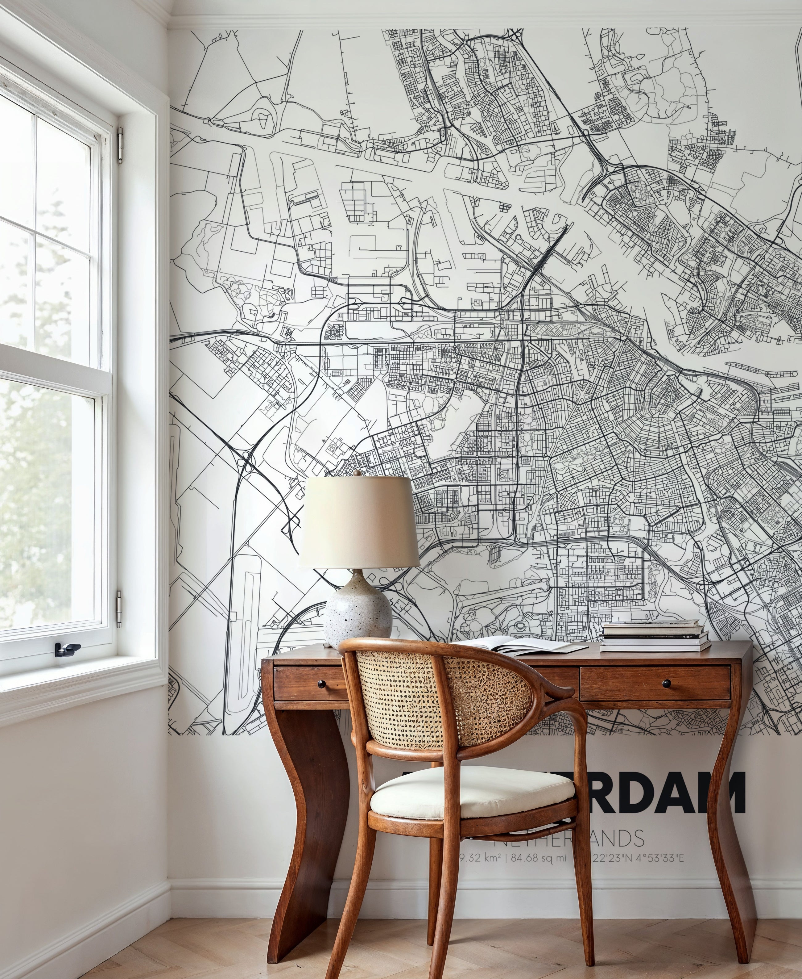 Map of Amsterdam Mural Wallpaper