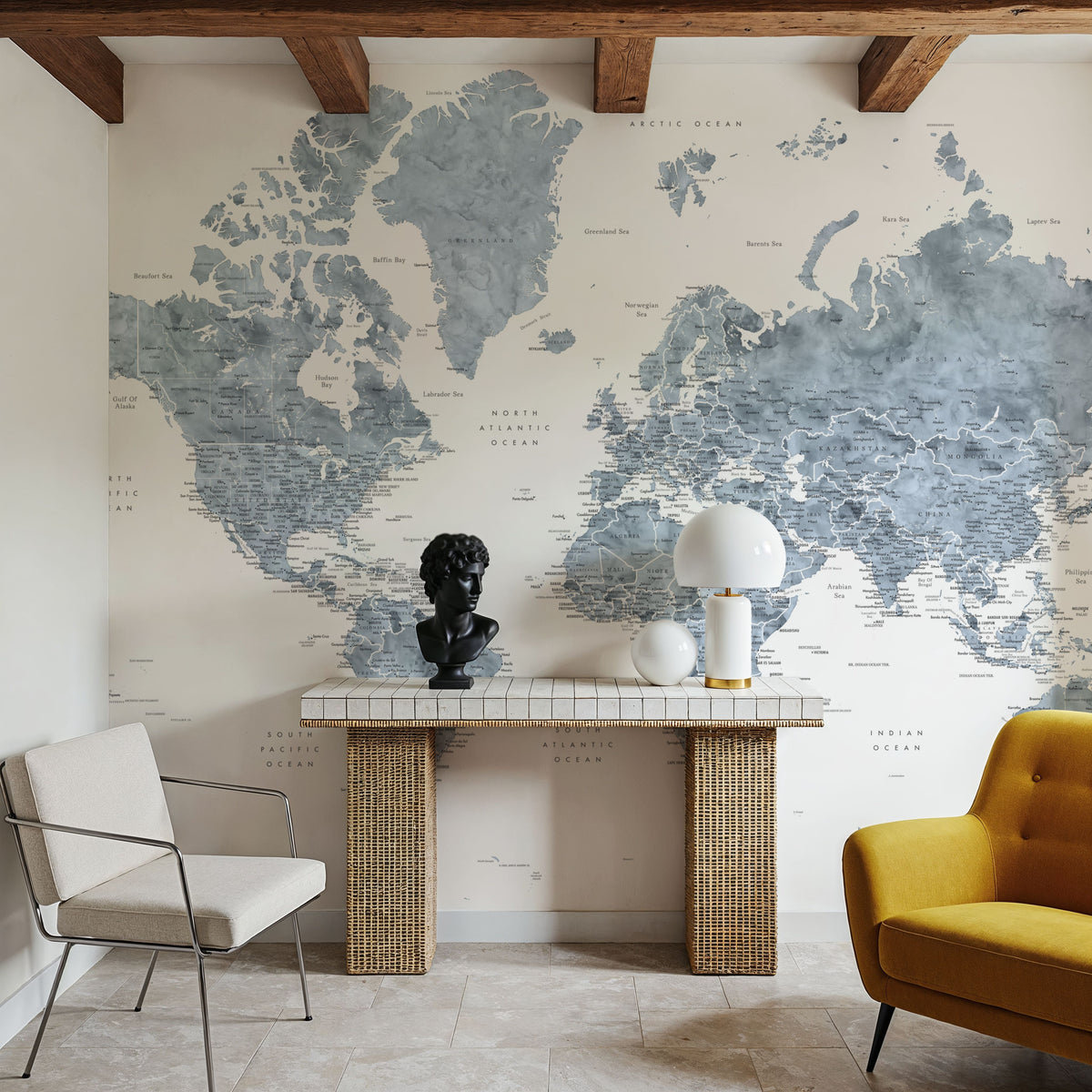 World Map Cities - Ninian Mural Wallpaper - room preview 05