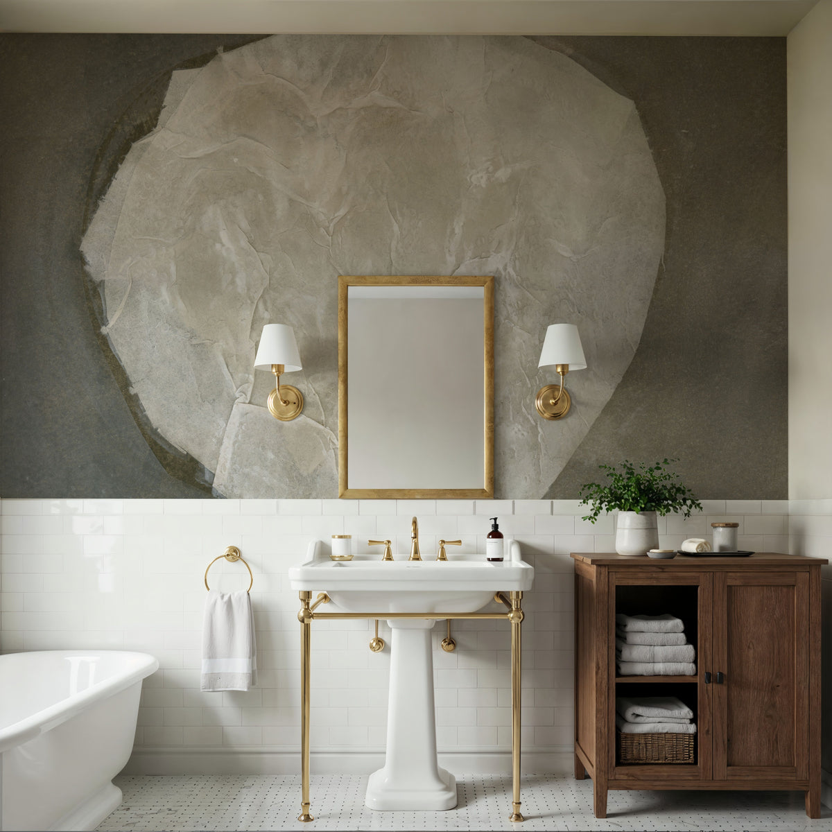 Wabi Sabi Circle Mural Wallpaper - room preview 05