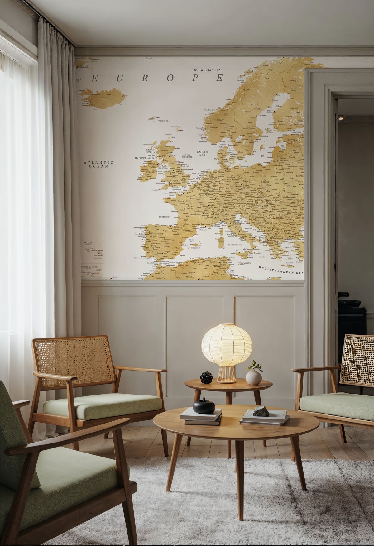 Europe Map Detailed - Rossie Mural Wallpaper - room preview 05