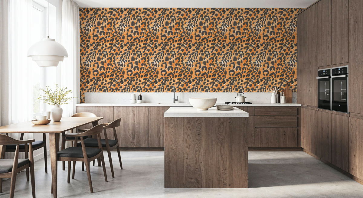 Summer Paws Orange Mural Wallpaper - room preview 05