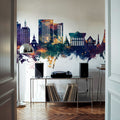 Yaoundé Cameroon Skyline Blue & Bronze Mural Wallpaper - room preview 05