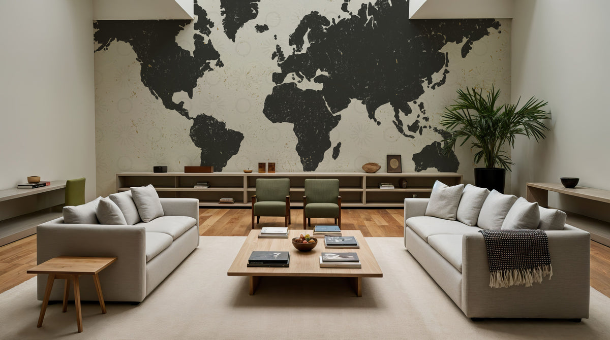 Kami Map I Mural Wallpaper - room preview 05