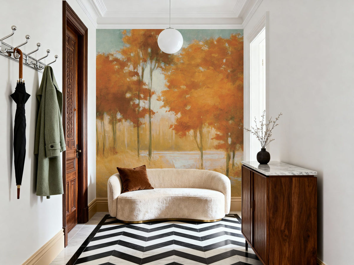 Autumn Lake Light Mural Wallpaper - room preview 05