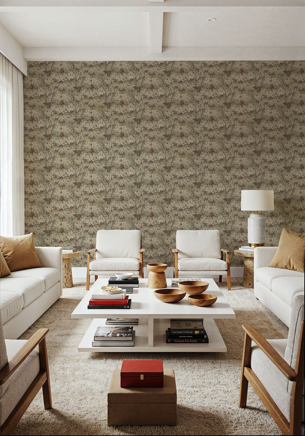 Fruit Tree Bower, Beige Mural Wallpaper - room preview 05