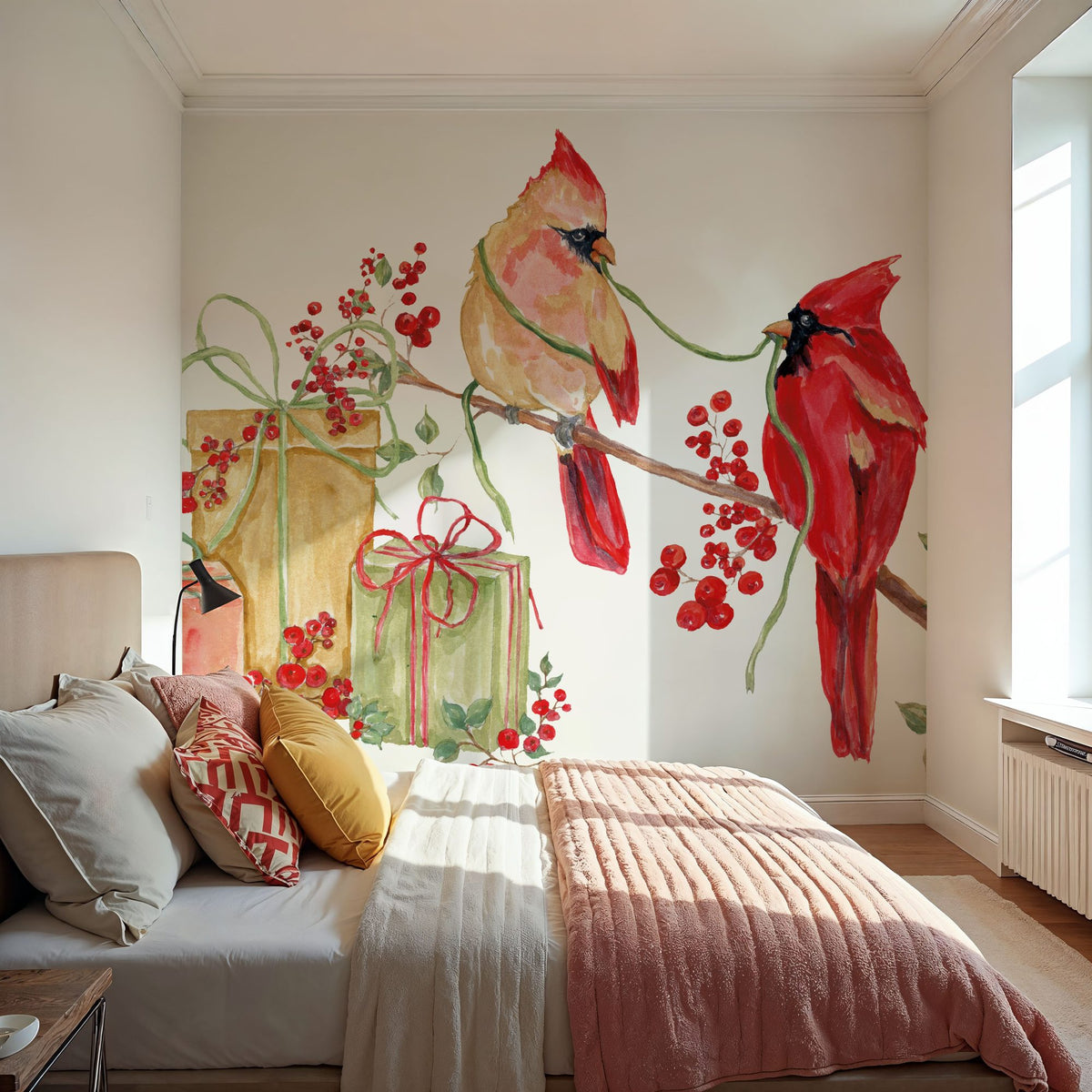 Winterberry Tidings V Mural Wallpaper - room preview 05