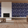 Botanical Postcard Blue Mural Wallpaper - room preview 05