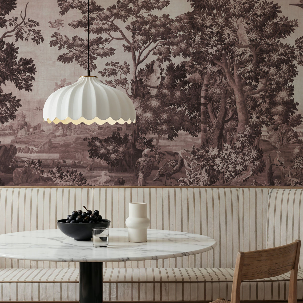 Enchanted Grove Tapestry, Burgundy Mural Wallpaper - room preview 05