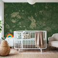 Rabbits Green Mural Wallpaper - room preview 05