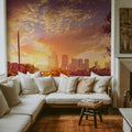 Golden Boat Metropolis Dusk Mural Wallpaper - room preview 05